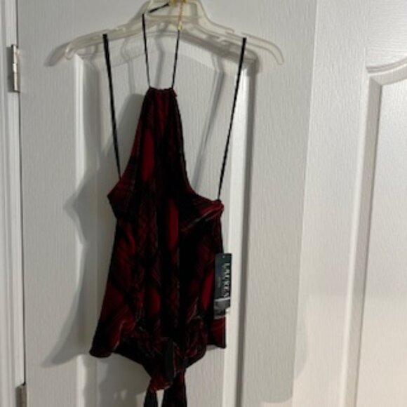 Lauren Ralph Lauren Women's Fringe Velvet Halter Top Large NWT - Picture 12 of 14